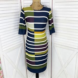 EnFocus Studio Colorblock Stripe Sheath Dress Multicolor 4 Office Professional